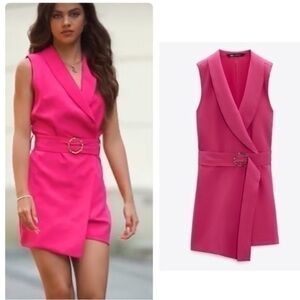 ZARA women’s buckle belt blazer jumpsuit 0387/175